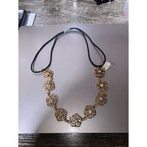 Black & Gold Tone Flower Design Women's Costume Hair Piece Headband **READ**